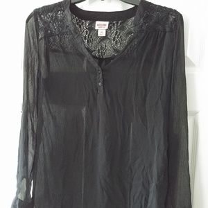 Black Sheer Shirt - Mossimo - Small
